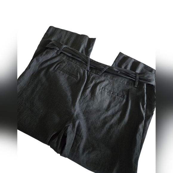 Apt. 9 Womens Linen Crop Pants With Wrap Belt Ebellished Buttons At Ankles -14 - Picture 6 of 7
